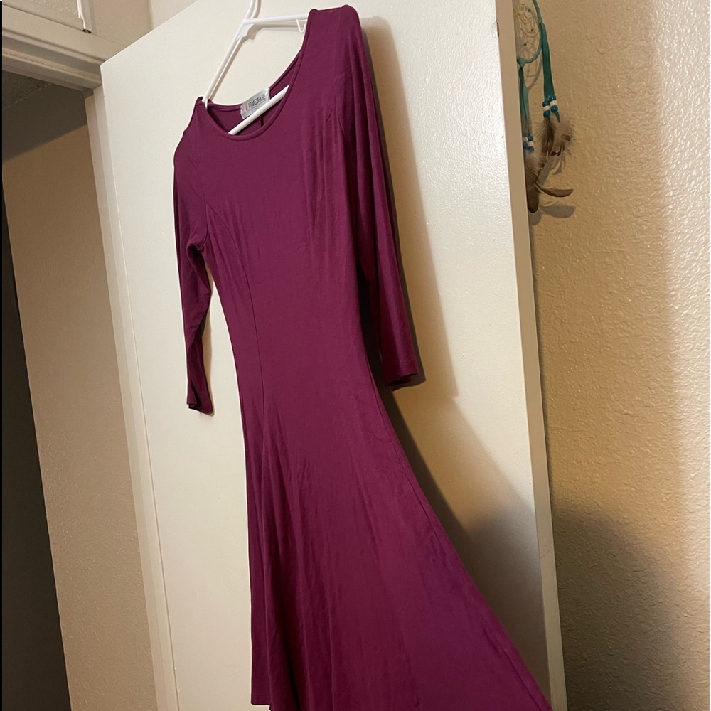 Purple Medium Sleeve Dress - Size Medium